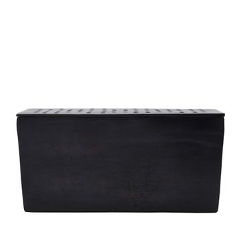 Jarrón de aluminio latón negro h14