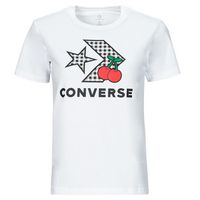 converse camiseta cherry star chevron infill tee white para mujer
