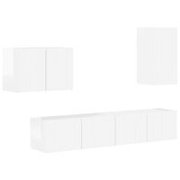 conjunto de mueble para tv de pared 4 uds brillante vidaxl