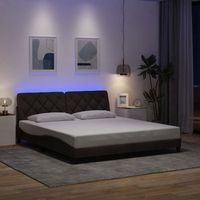 cama matrimonial  cama para adultos  estructura de cama con led sin colchon marron oscuro 180x200 cm cfw6351502