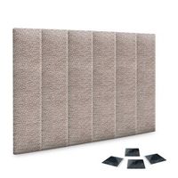 dhome juego de 6 paneles tapizados de tela de lujo pack autoadhesivos para pared acusticos absorbentes proteccion ethnic brown 60x30cm x6