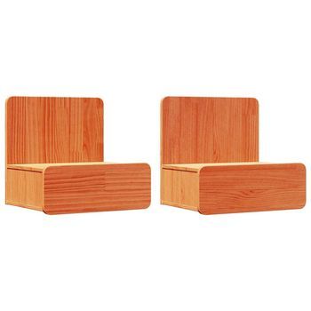 Mesita De Noche Con Cajón 2 Pcs Marrón Cera 44 X 32,5 X 40 Cm Vidaxl