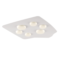 lampara de techo megan en metal lacado blanco con difusores led de silicona integrados 6 luces h5 o65 bl243-pl6-bco