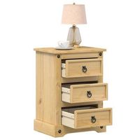 mesita de noche - mueble para dormitorio - madera maciza de pino - miel 45x35x64cm