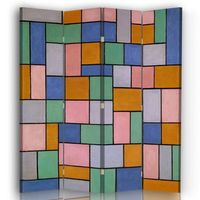 legendarte - biombo composicion en disonancias - theo van doesburg - separador de ambientes para interiores cm 145x170 4 paneles