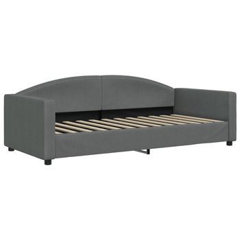 Cama Para Adulto | Cama Individual | Sofá Cama Sin Colchón Tela Gris Oscuro 90x200 Cm