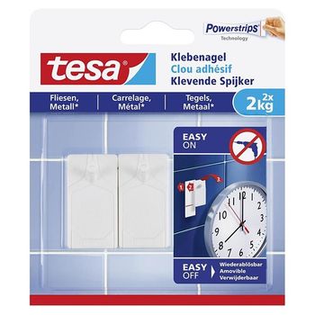 Tesa clavos adhesivos para azulejos y metal 2 kg (2 unidades)