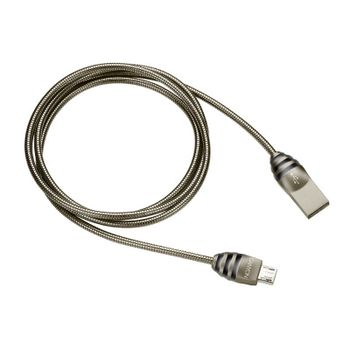 Canyon CNS-USBM5DG Cable MicroUSB a USB Macho/Macho 1m Gris Metalizado