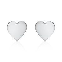 pendientes de mujer de oro blanco 14 quilates con corazones grabados