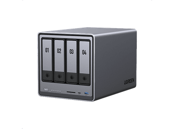 Servidor NAS - Ugreen DXP4800, SSD, 112 TB, 4 Bahías, Gris