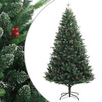 arbol de navidad artificial con bisagras y frutos rojos 120 cm vidaxl
