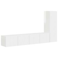 conjunto de mueble de tv 3 uds brillante madera de ingenieria vidaxl