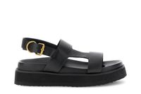 sandalias de piel con doble tira black
