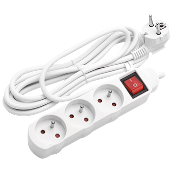 Aigostar Regleta alargador de 3 Tomas con Interruptor y Protección Infantil, 1.5 M, Blanco, 16A 250V