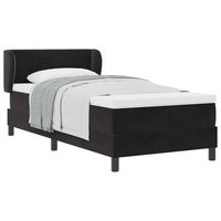 cama individual  cama para adulto  cama tipo box spring con cabecera negro 90 x 200 cm terciopelo