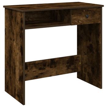 Escritorio | Mesa De Trabajo De Madera Contrachapada Roble Ahumado 80x40x75 Cm
