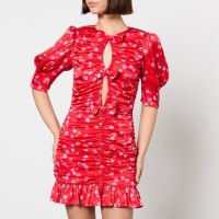 rotate birger christensen floral-print crepe mini dress - dk 36uk 8