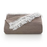 plaid manta multiusos nido de abeja algodon 180x280 cm taupe