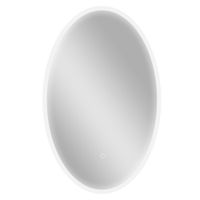 homcom espejo de bano con iluminacion 80 x 50 cm espejo led ovalado antivaho 3 colores de luz regulable transparente   aosom espana