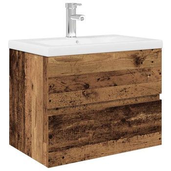 Mueble Lavabo Con Lavabo Integrado Y Grifo Madera Vieja Vidaxl
