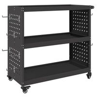 carro de herramientas con estante negro 75 x 35 x 73 cm vidaxl