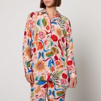 farm rio printed crepe pyjama shirt - xs