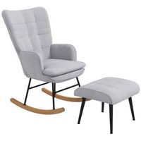 mecedora con reposapies patas de madera de haya y acero soporta hasta 130 kg