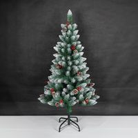 arbol de navidad artificial efecto nieve con acebo y pilas 18m 326 ramas