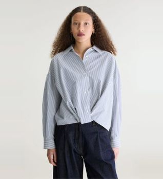Bellerose para mujer. BW262418 S1158 Camisa Tonny azul (XXS), Casual, Algodón, Manga larga