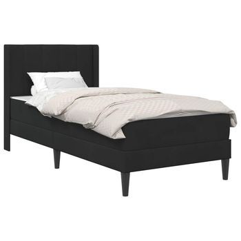 Estructura De Cama Con Colchón Negro 80 X 200 Cm Terciopelo Vidaxl