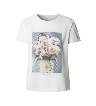 Pepe Jeans para mujer. PL5000181 Camiseta Magina blanco (S), Casual, Algodón, Manga corta