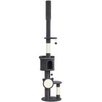 pawhut rascador hasta el techo 225r255 cm ajustable arbol para gatos de 5 niveles con postes de sisal tabla rascadora hamaca