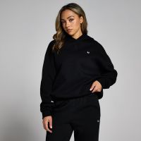 sudadera extragrande con capucha basics para mujer de mp - negro - m