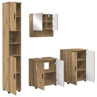 juego de muebles de bano 4 uds roble artisan 61 x 35 x 64 cm vidaxl