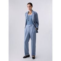 liu jo pantalones pantalones melange con vuelta para mujer