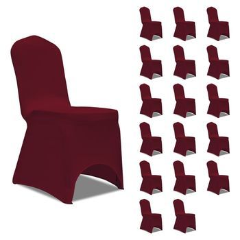 Funda De Silla Elástica 18 Unidades Color Burdeos Vidaxl