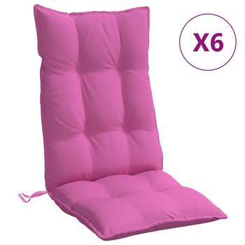 Cojines Para Silla Con Respaldo Alto 6 Uds Tela Oxford Rosa Vidaxl