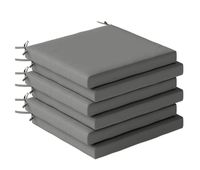 outsunny juego de cojines para sillas de comedor 46x42x7 cm 6 piezas cojines para sillas de jardin con funda lavable y lazos impermeable y anti-uv gris oscuro
