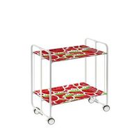 carrito auxiliar plegable bauhaus con ruedas - armazon metalico blanco 2 niveles y 4 posiciones ajustables57