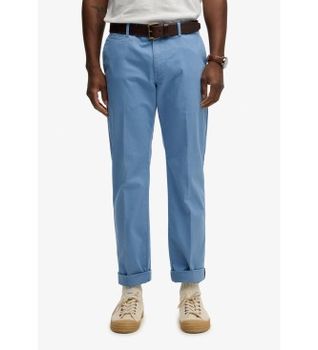 Superdry para hombre. M7011418A Pantalón Premium Regular Chino azul (31/32), Casual, Algodón, Clásico