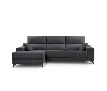 Chaise longue s con arcón noelia izquierda 3 plazas antracita