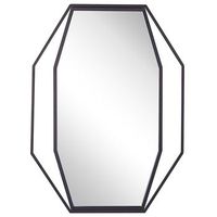 espejo de pared octogonal gris 80 x 60 cm metal decorativo estilo minimalista moderno nire