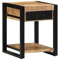 mesa auxiliar madera maciza de mango rugosa 40x40x50 cm vidaxl