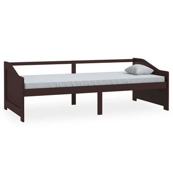 Sofá Cama De 3 Plazas Sin Colchón Marrón Oscuro 90x200 Cm Vidaxl