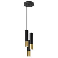 lampara de techo negrodorado acero alt 90 cm