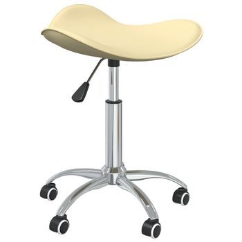 Taburete De Belleza De Cuero Sintético Crema Vidaxl