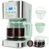 taylor swoden cafetera goteo 12 tazas con filtro permanente programable 24h funcion de apagado de pantalla funcion autoclean sistema antigoteo funcion mantener caliente sin bpa 950w verde