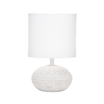 Aigostar Lampara de Mesa de Cerámica, Vintage Lámpara de Mesita de Noche con Pantalla de Tela, Casquillo E14, max.40W, Luz de Noche, Lámpara de Sobremesa para Dormitorio, Salón (sin Bombilla) -H225mm