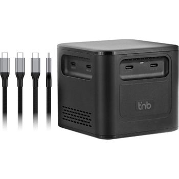 Estación de carga T'nB CHCONF380W 8 puertos 380W PD 3.1 USB-C y USB-A negro
