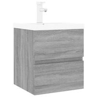 mueble de bano  armario de bano con lavabo madera contrachapada gris sonoma